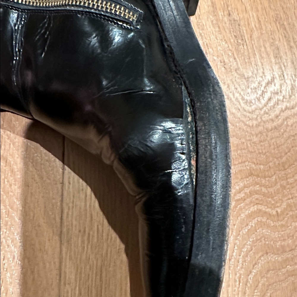 Marni Glossy Black Leather Ankle Boots - Picture 6 of 6